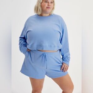girlfriend collective 50/50 Cropped Sweatshirt Color Bluejay Size XL